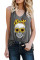 Gray Skull Print Tank Top