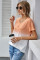 Orange White Ombre Color Block Casual Summer Shirt