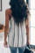 Gray Striped Drape Tank