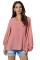 Pink Bells Will Be Ringing Balloon Sleeve Blouse