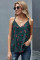 Green Leopard Printed Racerback Tank Top