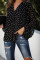 Black Love You Boo Balloon Sleeve Blouse