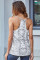 White Snake Printed Racerback Tank Top