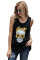 Black Skull Print Tank Top