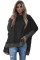 Black Turtleneck Bat Sleeve Side Slit Tunic Top