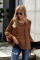 Brown Lantern Sleeve Lace Up Blouse