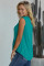 Green V-Neck Front Irregular Twist Hem Tank Top
