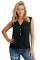 Black V-Neck Front Irregular Twist Hem Tank Top