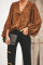Brown Dot Boo Balloon Sleeve Blouse