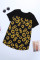 Yellow Printed Splicing T-Shirt
