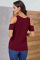 Red Twist Front Cold Shoulder Tee