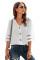 White Flare Sleeve V Neck Button Down Blouse