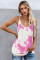 Pink Tie Dye Print Knit Tank Top