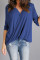 Blue Wrap Hi-lo Hem Blouse