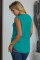 Green V-Neck Front Irregular Twist Hem Tank Top