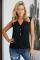Black V-Neck Front Irregular Twist Hem Tank Top