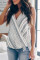 Gray Striped Drape Tank