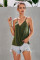 Green Spaghetti straps Slip Camisole