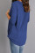 Blue Wrap Hi-lo Hem Blouse