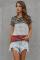 Rusty Block Striped and Leopard Short Sleeve Tee