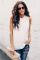 White Ruffle Trim Neckline Tank Top
