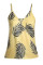 Yellow Tropical Plant Print Tank Top