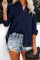 Blue Embossed Button Shirt