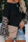 Black Blossom Contrast Swiss Dot Knit Top