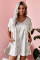 V-Neck Half Sleeve Leopard Casual T Shirt Dress with Pockets