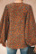 Brown Love You Boo Balloon Sleeve Blouse