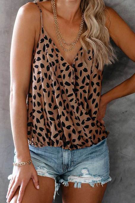 Brown Leopard Drape Tank