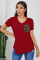 Red Leopard Printed Splicing T-Shirt