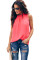 Red Ruffle Trim Neckline Tank Top