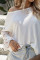 White Blossom Contrast Swiss Dot Knit Top