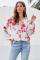 Red Ballon Sleeve Floral Shirt Top
