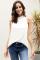 White Ruffle Trim Neckline Tank Top