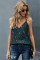 Green Leopard Printed Racerback Tank Top
