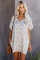 V-Neck Half Sleeve Leopard Casual T Shirt Dress with Pockets