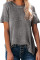 Gray Short Sleeve Knit Top