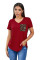 Red Leopard Printed Splicing T-Shirt