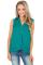 Green V-Neck Front Irregular Twist Hem Tank Top