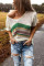 Multicolor Stripes Knit T-shirt with Slits