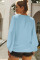 Sky Blue Bells Will Be Ringing Balloon Sleeve Blouse