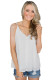 White Button Up V Neck Camisole Vest Top