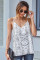 White Snake Printed Racerback Tank Top