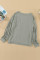 Green V-neck Lantern Sleeve Knit Long Sleeve Top
