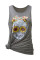 Gray Skull Print Tank Top