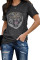 Gray Cotton Blend Tiger Tee