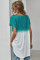Blue White Ombre Color Block Casual Summer Shirt