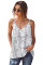 White Snake Printed Racerback Tank Top